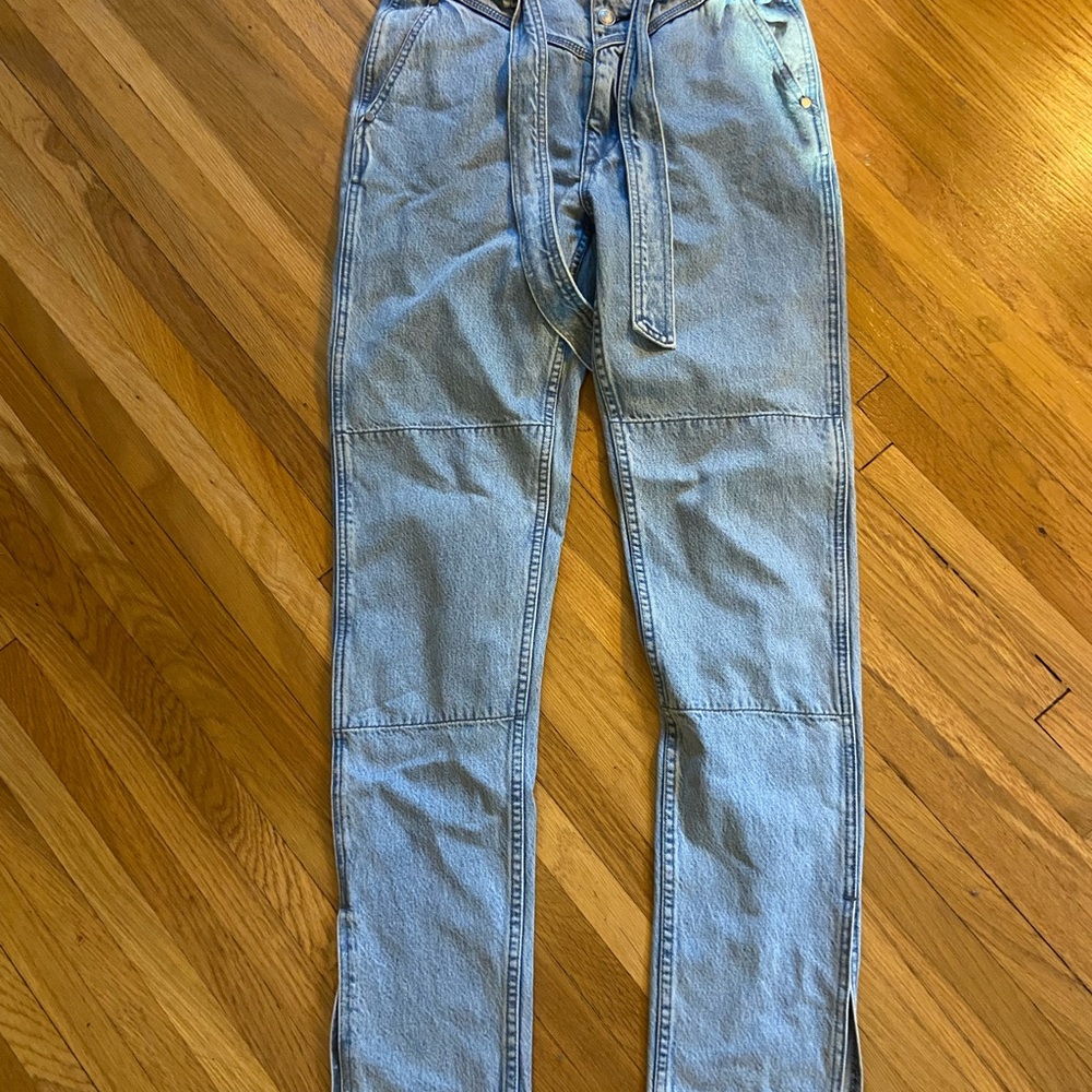 Rag & Bone Blue Relaxed Jeans with Distressed Details